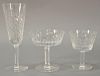 Waterford Alana crystal stems in three sizes, 4", 4 1/2", & 7 1/2".