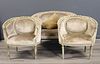 Antique 3 Piece Louis XV1 Style Carved & Painted