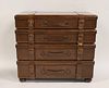 Vintage Leather 4 Drawer Chest.