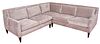 Modern Oyster Gray Velours Sectional Sofa