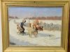 Sidney Brackett (1852-1910) oil on canvas wintertime sledding signed lower left Sid Bracket, 18" x 24".