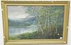 Two watercolor spring mountainous landscapes, both signed indistinctly Ma...W.. (16" x 28") and H. P. Whitaker with compliment W.V.O...