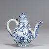 Chinese Blue & White Porcelain Covered Teapot
