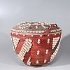 African Woven Basket with Cowrie Shells