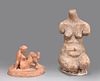Two Vintage Nude Female Form Ceramic Sculptures