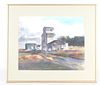 Ray Hunter "Prairie Home & Grain Tower" Watercolor