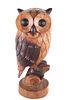 Original Hand Carved Owl Statue c. 20th Century