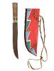 C. 1880 Nez Perce Beaded Sheath & Trade Knife