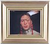 Walt Wooten ( 1939 - ) A Sioux Indian Oil Painting