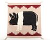 Navajo Pig Pictorial Mohair Hand Woven Rug c. 1980