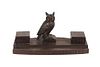 C. 1930 Black Forest Hand Carved Wood Owl Inkwell