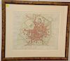 Two framed maps including L'Italie by Sr. Robert 1750 (19 3/4" x 22 1/2") and a map of Milan (13 1/4" x 16").