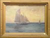Oscar Anderson (1873-1953) oil on canvas seascape "Returning Fisherman" signed lower left Oscar Anderson, 14" x 20".
