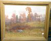 Fred Daniels (1872) oil on board under glass "November Color" landscape signed lower right F.H. Daniels 1935, 24" x 30".