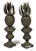 Pair of tin pineapple architectural finials