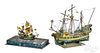 Two Frank G. Griffin painted tin ship models