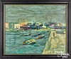 Nicola Simbari impressionist harbor scene