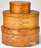 Three Shaker bentwood boxes, 19th c.