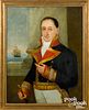 Oil on canvas portrait of a Spanish Naval officer