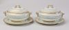 Pair of English Porcelain Sauce Tureens, Covers and Stands