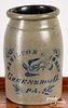 Western Pennsylvania stoneware canning jar, 19th c