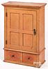 Painted pine hanging cabinet, 19th c.