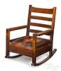 Gustav Stickley oak arts and crafts rocking chair