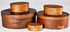 Stack of five Shaker bentwood boxes, 19th c.