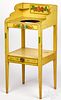 New England painted chrome yellow wash stand
