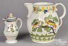 Pearlware pitcher and lidded creamer, early 19th c
