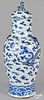Chinese blue and white porcelain urn and cover