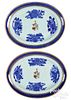 Pair of Chinese export blue Fitzhugh platters
