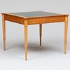 Contemporary Inlaid Satinwood, Fruitwood and Leather Games Table