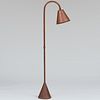 Contemporary Leather Wrapped Metal Floor Lamp