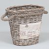 French Painted Wicker Wine Basket