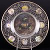 Japanese Silver, Cloisonne and Glass Circular Dish