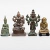 Group of Four Indian Cast Metal Figures of Deities