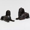 Two Similar Bronze Models of Sphinxes