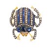 Silver and Gold Sapphire Diamond Beetle Brooch