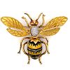 18K Yellow Gold Bee/Wasp Brooch