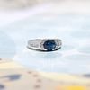 14k Vintage Sapphire & Diamond Crescent Ring