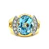 18k Blue Topaz Diamond Ring