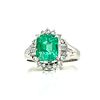 Art Deco Platinum Diamond Colombian Emerald RingÂ 