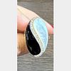 18K Yellow Gold Onyx & Mother of Pearl Ring