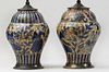 Two Similar Turkish Pottery Jars, Mounted as Lamps, in the Isnik Style