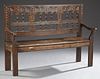 French Provincial Carved Walnut Bench, 19th c., th