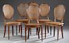 Set of Six Carved Walnut Louis XVI Style Dining Ch
