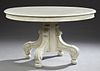 French Polychromed Birch Oval Dining Table, early