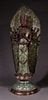 Rare Oriental Patinated Bronze and Cloisonne Bodhi