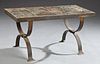 French Mid Century Iron Tile Top Coffee Table, 20t